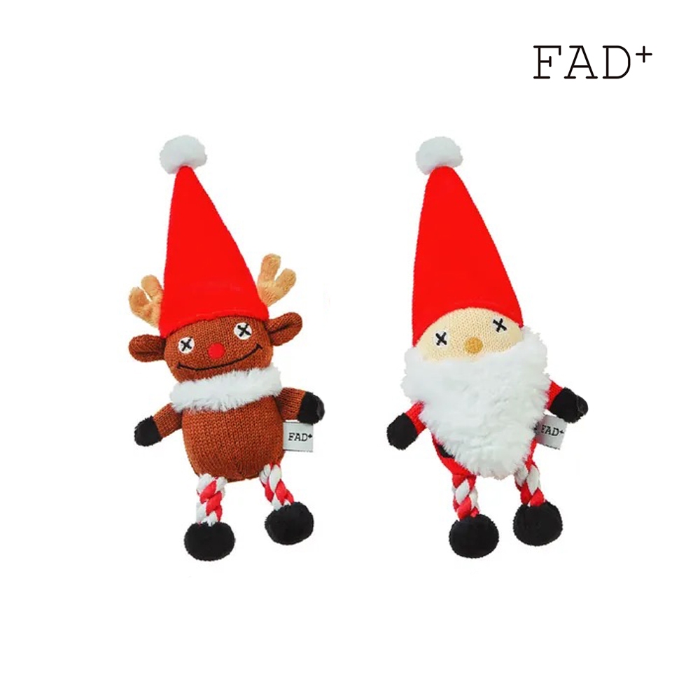 FAD+ 汪汪耐咬發聲玩具 聖誕馴鹿 聖誕老公公 節日限定款 聖誕節限定 聖誕節 犬用玩具 發聲玩具 耐咬玩具