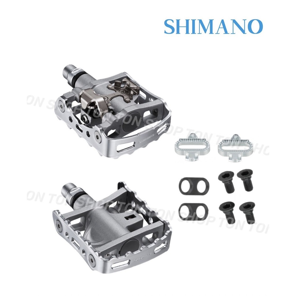 SHIMANO PD-M324 登山車踏板 卡踏 銀色，包含 SM-SH56 鞋底扣片