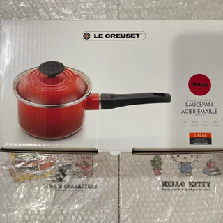 現貨蝦皮免運❤️超快速當天出貨❤️ 酷彩 LE CREUSET 單柄調理鍋（櫻桃紅） 琺瑯鍋 16cm 牛奶鍋 泡麵鍋