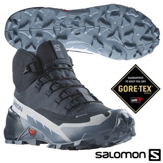 【SALOMON 索羅門】女 款 防水透氣耐磨中筒登山鞋 CROSS HIKE 2 碳黑/火石灰/珍珠藍 472780