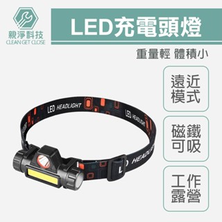 臺灣現貨！LED頭燈 含稅 USB充電 兩段模式 聚焦/散光 附磁鐵強光頭燈 戶外/露營/廣角/磁鐵工作燈 手電筒
