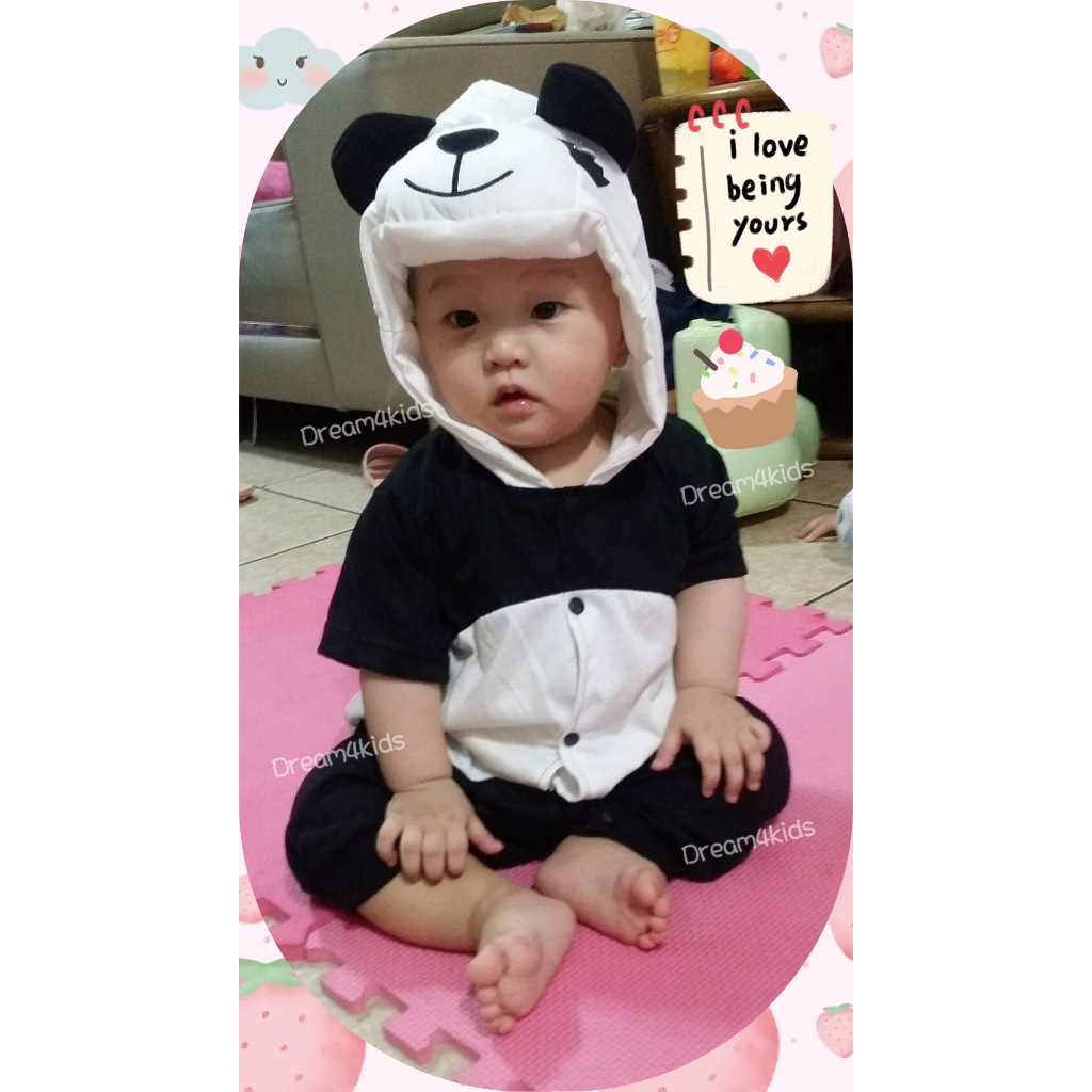 寶寶 熊貓 包屁衣 嬰兒 短袖 0-18個月 造型裝 造型 連身衣 Panda 連身服 萬聖節