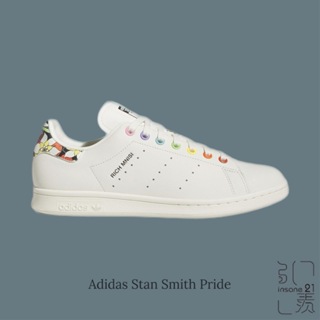 ADIDAS STAN SMITH PRIDE 米白 花卉 彩虹鞋扣 皮革 休閒鞋 ID7494【Insane-21】