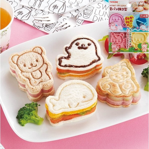 日本製 吐司模型 卡通動物 熊 松鼠 鯨魚 海豹 三明治壓模 食物壓模 飯模 麵包 餅乾模型 J00053652