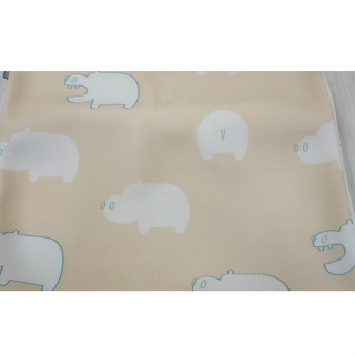 PAMABE 水洗透氣床包一代 橘色河馬床包65*120CM 適用HABABY嬰兒床【瑕疵品】-91