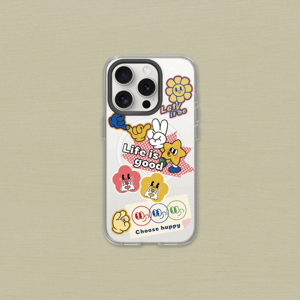 犀牛盾 適用iPhone clear(MagSafe兼容)透明防摔磁吸手機殼∣獨家設計/貼上好心情