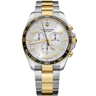 【私聊甜甜價】VICTORINOX 瑞士維氏 經典雙色三眼計時腕錶 VISA-241903 / 42 mm