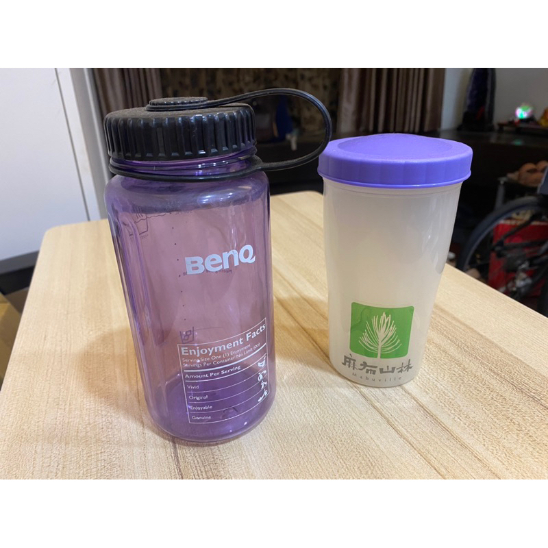 BenQ紫色透明水壺500ML（送麻布山林水杯）