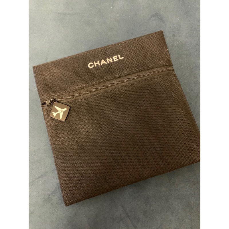 Chanel 黑色網紗化妝袋 化妝包