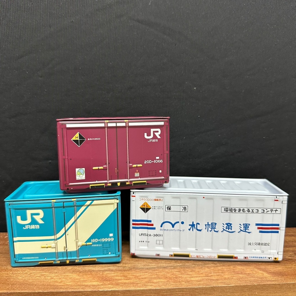 日本 迷你 貨櫃 海運 鐵盒 袖珍收納 1/12 袖珍 玩具屋 娃娃屋 模型 公仔 居家 擺設