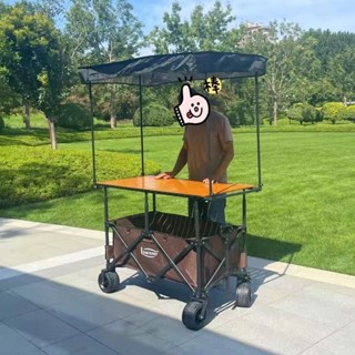 （免運~可開票）新款擺攤車 可升降 摺疊露營推車 營地拖車 戶外超大 野營手拉車 野餐車 擺攤小推車 聚攏夜市地攤露營車