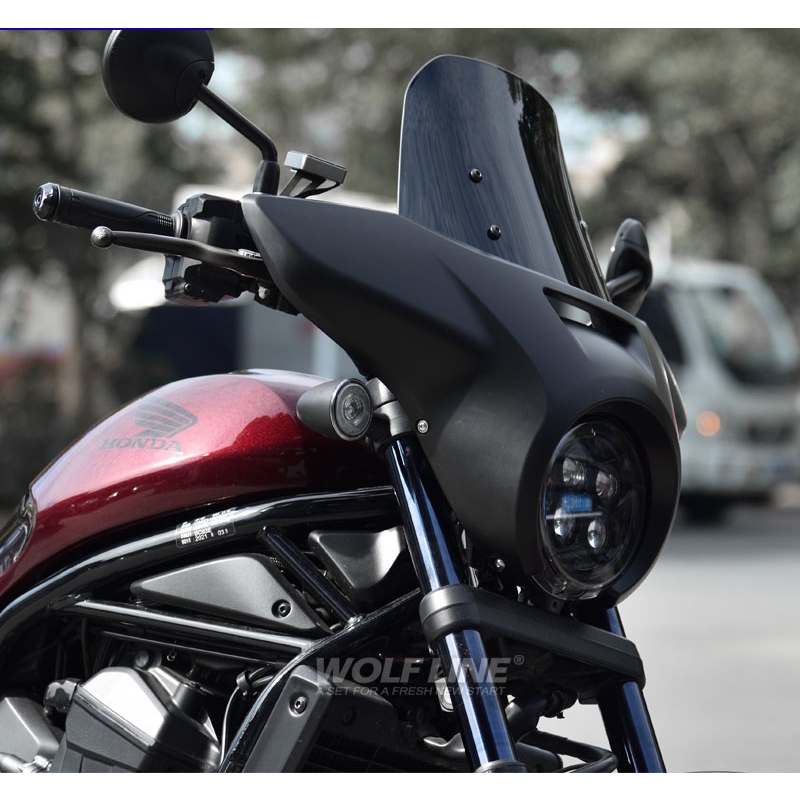 Rebel 1100T DCT頭燈整流罩 適用於 Honda 叛逆者500改裝豬頭罩 Rebel250 機車改裝品