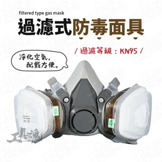 🔥超值七件組🔥 防毒面具 防毒面罩 防毒口罩 噴漆口罩 雙口型防毒面具 噴漆 打磨 拋光 防塵 防灰 農藥 非3M 現貨