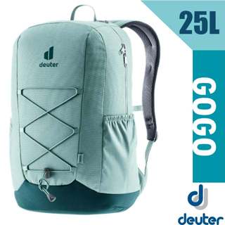 【Deuter】3D透氣休閒旅遊後背包25L GoGo DayPack(減壓肩帶+扣腰帶)學生書包_湖綠_3813224