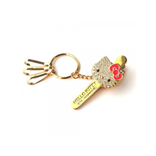 【震撼精品百貨】Hello Kitty 凱蒂貓~日本三麗鷗sanrio KITTY包包鑰匙夾 鑰匙圈-亮鑽*26531