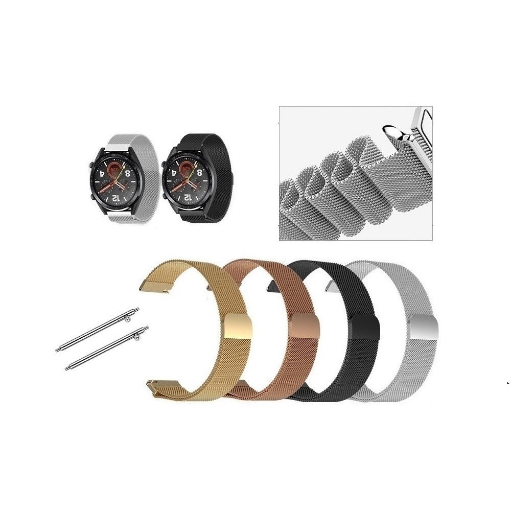 【米蘭尼斯】適用 Garmin vivoactive 6 / 5 GPS 錶帶寬度 20mm金屬 不鏽鋼 磁吸 錶帶