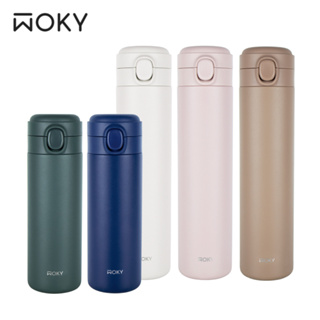 【WOKY 沃廚】輕量輕芯鈦瓷易潔層彈蓋保溫瓶450ml / 600ml