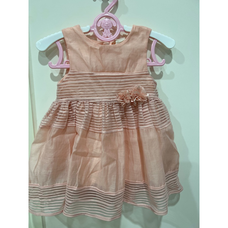 二手童衣：50.HM嬰兒粉色小洋裝（4-6m),婚禮服