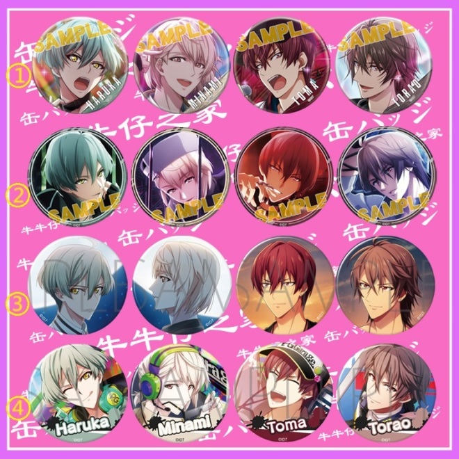 IDOLiSH7 偶像星願 胸章 徽章 亥清悠 狗丸透真 御堂虎於 棗巳波 ZONE OF OVERLAP