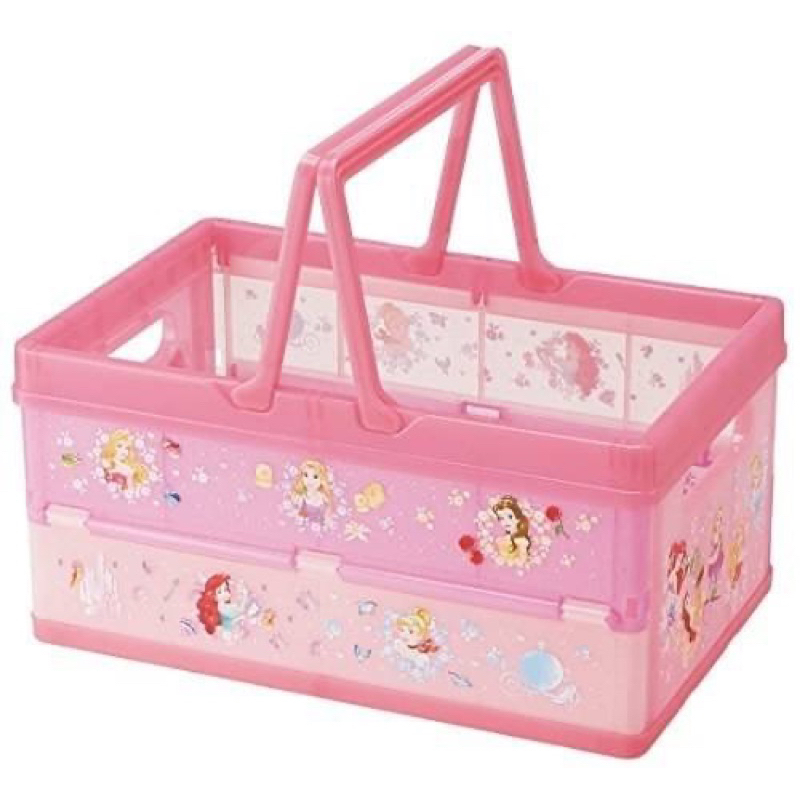日本正版 公主 kitty 雙子星 美樂蒂塑膠折疊收納籃 置物籃 提籃 玩具籃 收納盒置物盒 化妝品收納提盒 整理盒