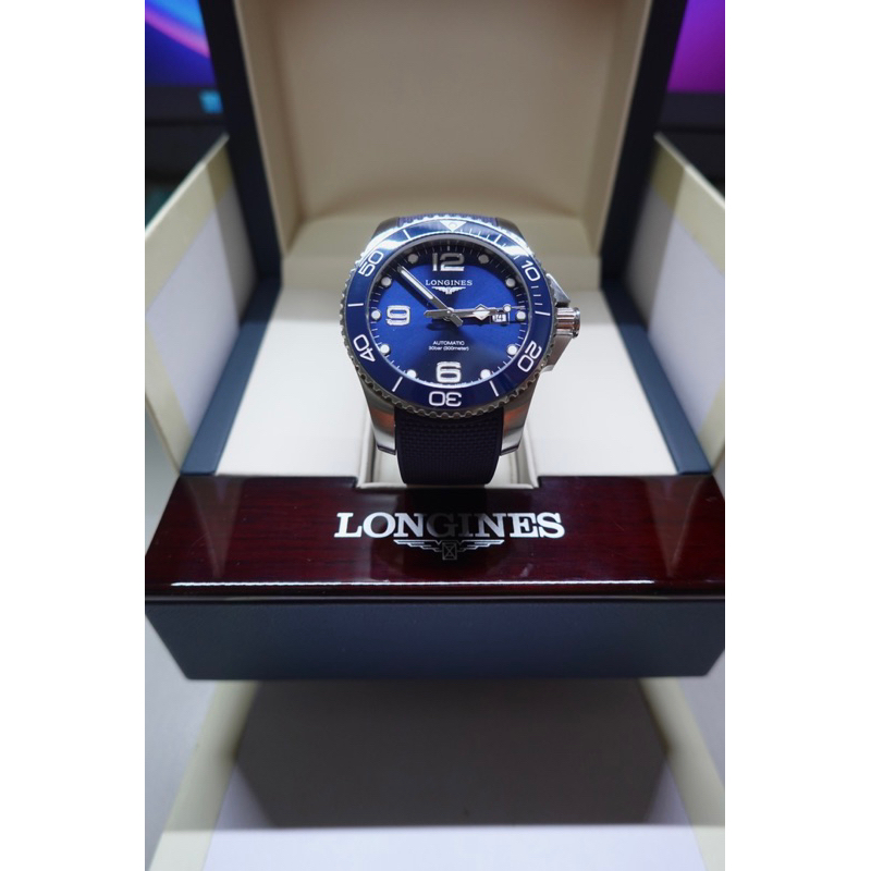 LONGINES 浪琴 深海征服者浪鬼陶瓷潛水機械錶/43mm/L3.782.4.96.6