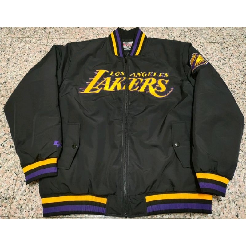 NBA LAKERS 湖人隊 拉鏈 棒球外套 夾克 大尺碼 尺寸L~3XL