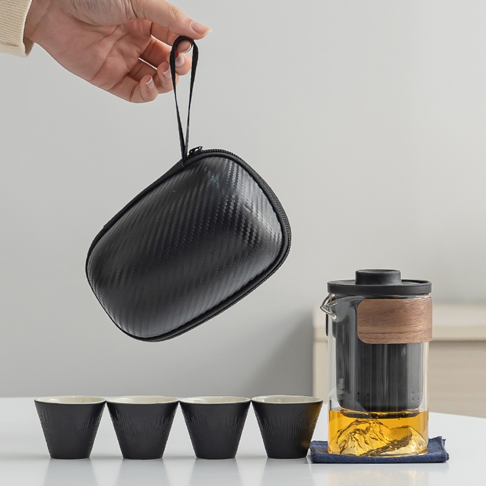 迷你攜帶型泡茶茶具組(一壺四杯)SIN8140 泡茶茶具 茶具套裝 攜帶茶具