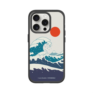 犀牛盾 適用iPhone SolidSuit(MagSafe兼容)超強磁吸手機殼∣ilovedoodle系列/貓咪海浪