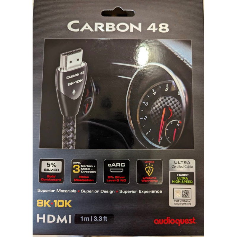 audioquest Carbon 48  48Gbps 8K-10K HDMI線 (1m) *聊聊享優惠*