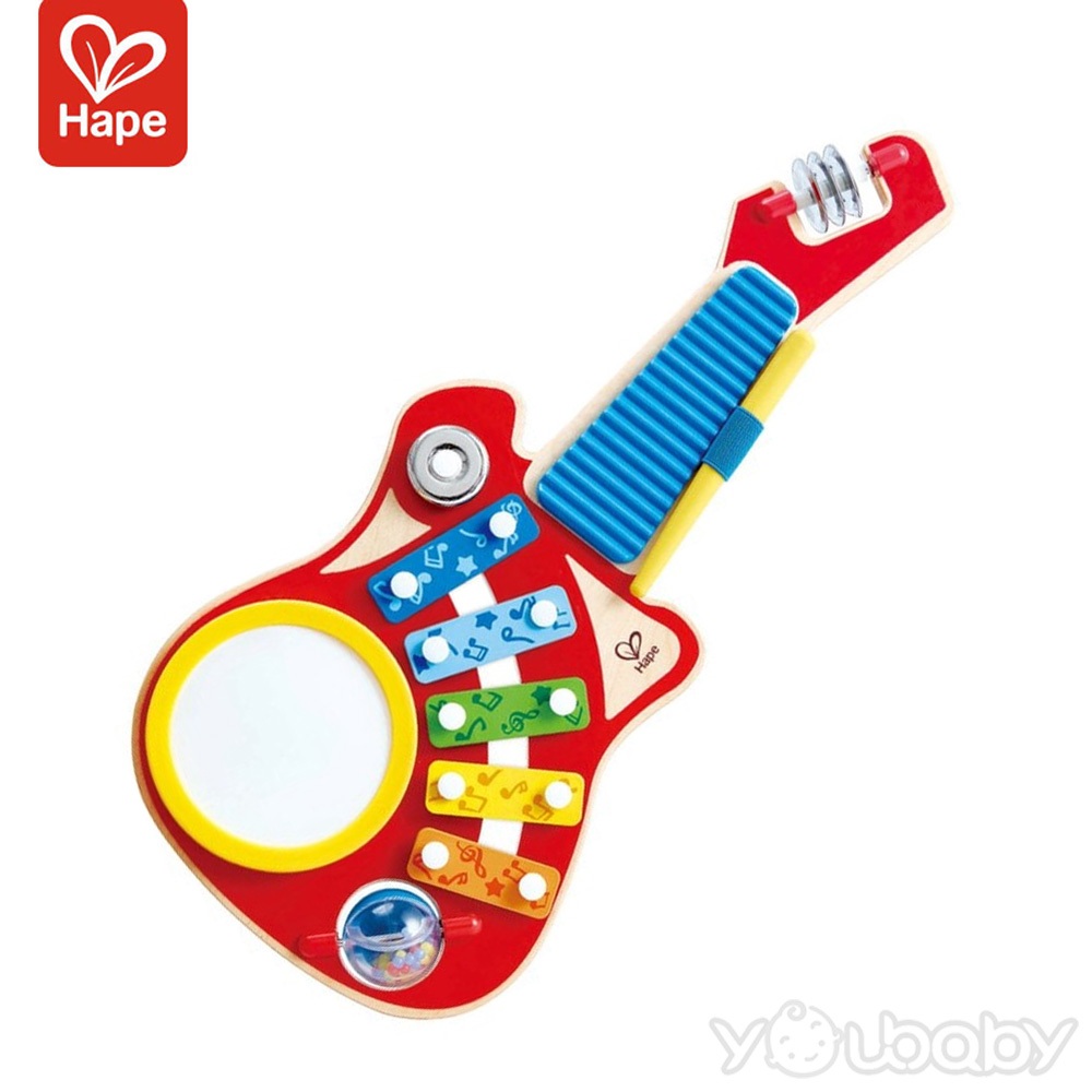 德國 Hape 愛傑卡 - 六合一酷炫吉他樂隊 /學齡前.早教玩具.兒童安全玩具.小朋友玩具.音樂玩具