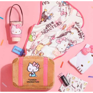 Hello Kitty行李箱造型紓壓抱枕毛毯組