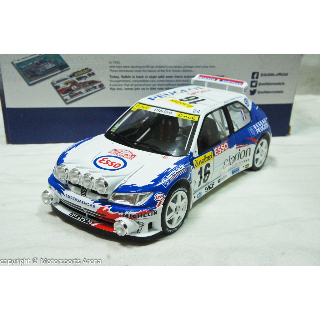 【現貨特價】1:18 Solido Peugeot 306 Maxi Rally Monte Carlo 1998