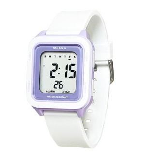 JAGA 捷卡 白紫典雅配色 日期鬧鈴顯示多功能穿搭必備款 手錶 M1232-DJ