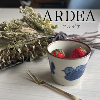 「家電王」 日本製 美濃燒 ARDEA 復古花鳥杯｜輕量 可微波 可機洗 前菜 優格杯 點心杯 小菜碗 水杯 陶瓷杯
