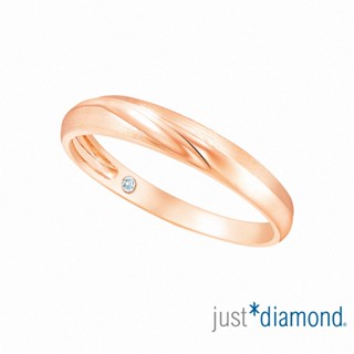 【Just Diamond】18K玫瑰金鑽石戒指 深情依戀(寬) 對戒 男戒
