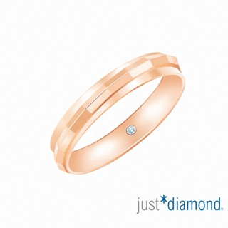 【Just Diamond】18K玫瑰金鑽石戒指 真愛約定(寬) 對戒 男戒