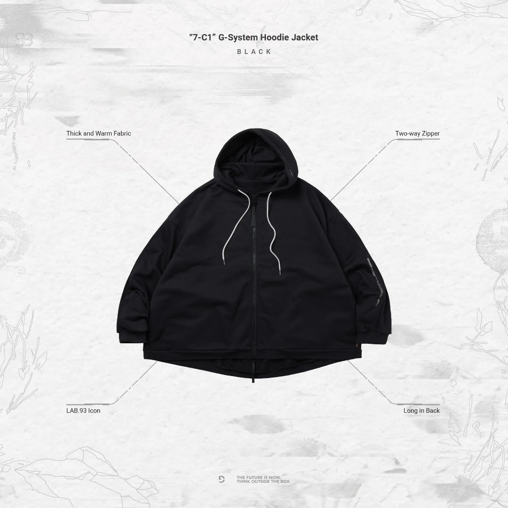 Goopi “7-C1” G-System Hoodie Jacket - Black 七週連帽外套