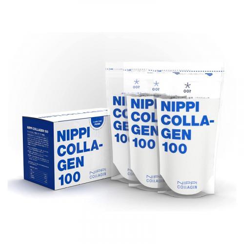 【小肚皮日貨】日本 NIPPI 100%膠原蛋白粉 大包裝110gX3袋 / 膠原蛋白密封罐