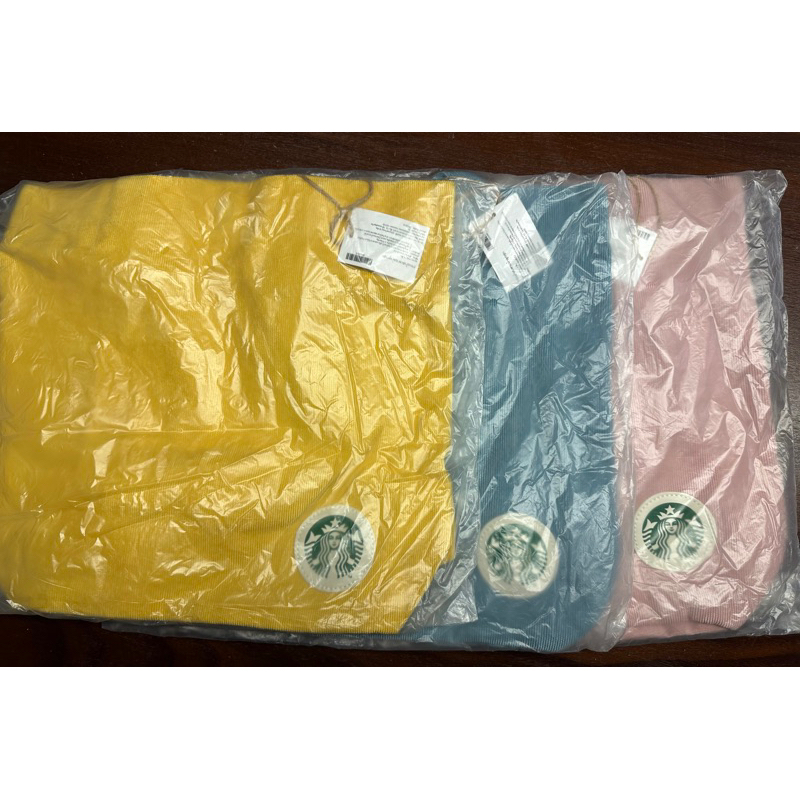 全新 Starbucks 36*11*37cm 粉黃 粉藍 粉紅 購物提袋