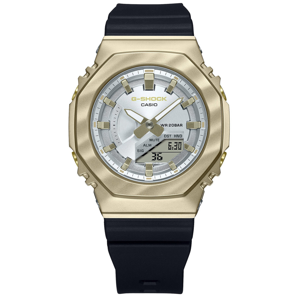 【CASIO】G-SHOCK WOMEN GM-S2100BC-1A 金屬農家橡樹款/白金波紋/40mm/公司貨