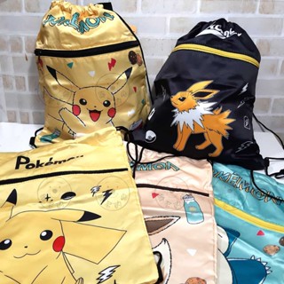 寶可夢 神奇寶貝 束口後背袋 臺灣正版 Pokemon 皮卡丘 伊布 雷伊布 卡比獸 束口袋 後揹包 收納袋 提袋 現貨