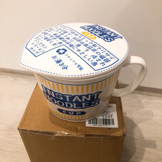 附蓋陶瓷泡麵碗 600ml藍色 可微波 可洗碗機 和風 日式 創意