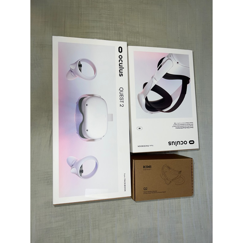 二手 Meta Oculus Quest 2 256g頭戴式裝置VR主機+原廠菁英電池頭戴