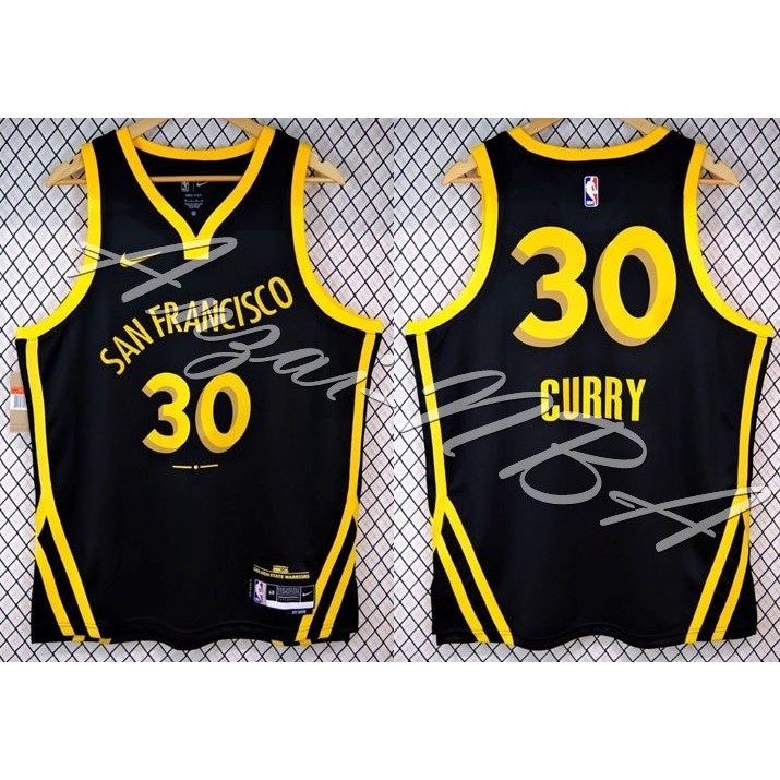 Anzai-NBA球衣 24年 Warriors 金州勇士隊 CURRY 30號 城市版黑色  熱壓版球衣-全隊都有