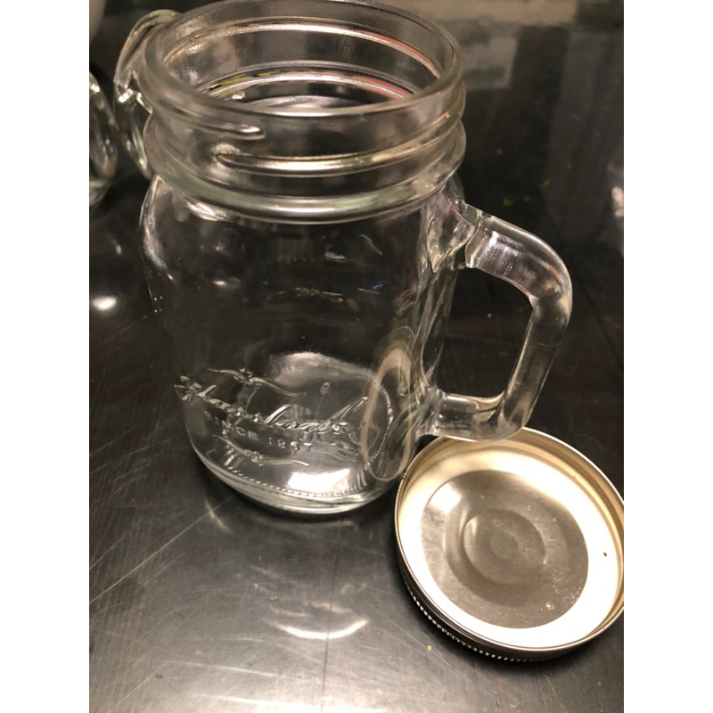 玻璃馬克杯 手把500mL 罐蓋 💕