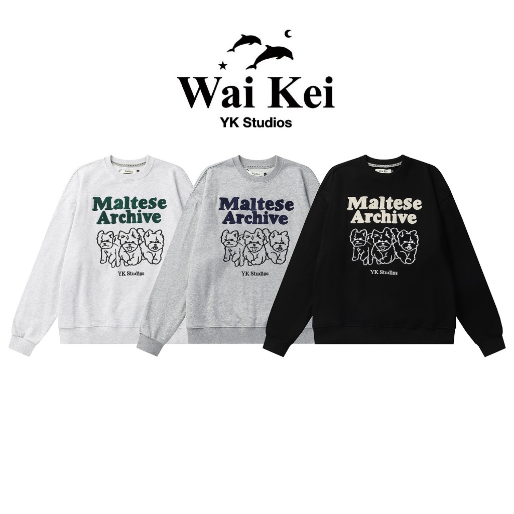 韓國Waikei YK Studios Maltese Archive 刺繡馬爾基斯大學T