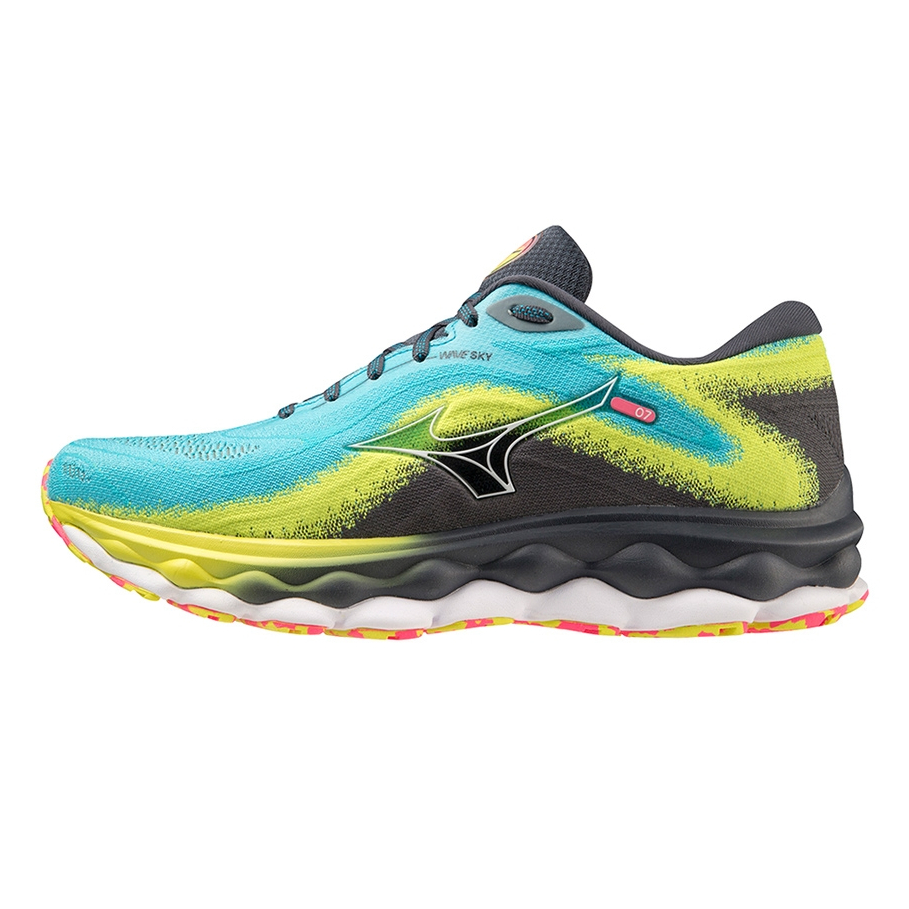 Mizuno Wave Sky 7  慢跑鞋  男生 休閒 路跑 馬拉松 運動鞋 慢走 舒適 藍黑 J1GC230203