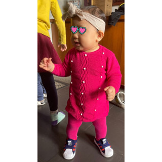 二手 西班牙精品童裝 Agatha Ruiz de la Prada 紅色長袖洋裝 1歲/74公分