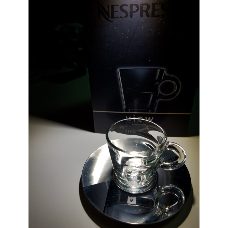 nespresso 杯盤組/VIEW/質感/玻璃杯/不鏽鋼盤