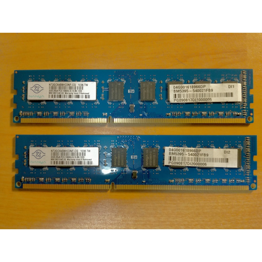 D.桌上型電腦記憶體-NANYA南亞DDR3-1600雙通道 2GB*2共4GB 不分售 直購價90